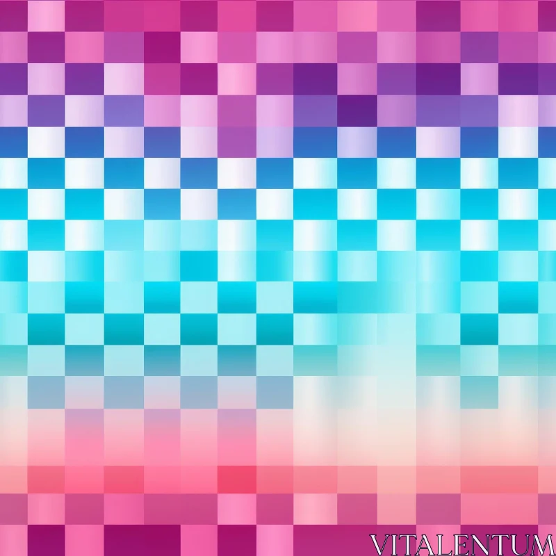 Pixelated Geometric Pattern in Pink and Blue AI Image
