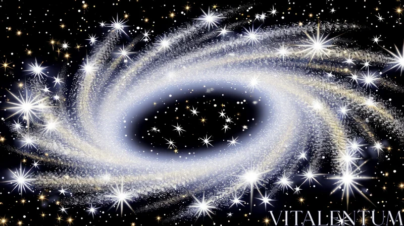 Stunning Spiral Galaxy Artwork - A Captivating Cosmic Masterpiece AI Image