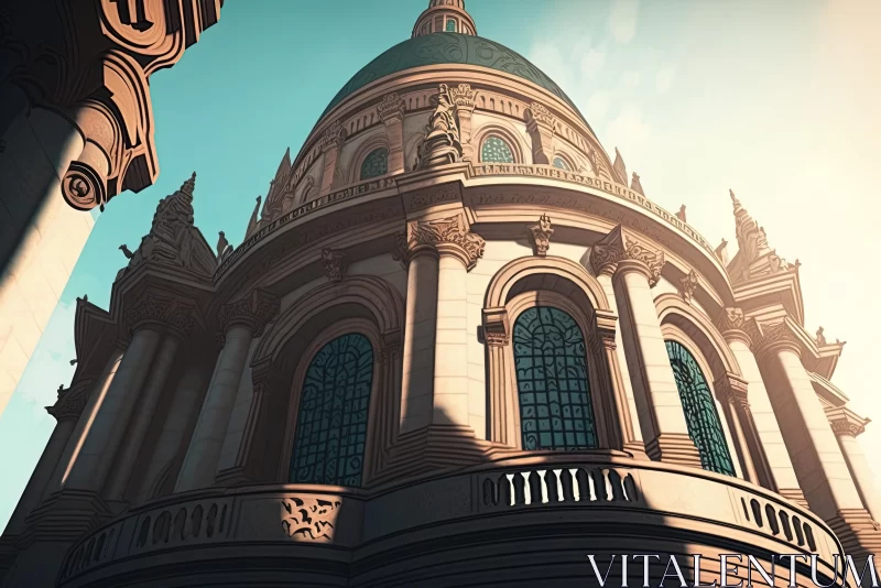 Artistic Fusion of Sci-Fi and Baroque: Captivating Cityscapes AI Image