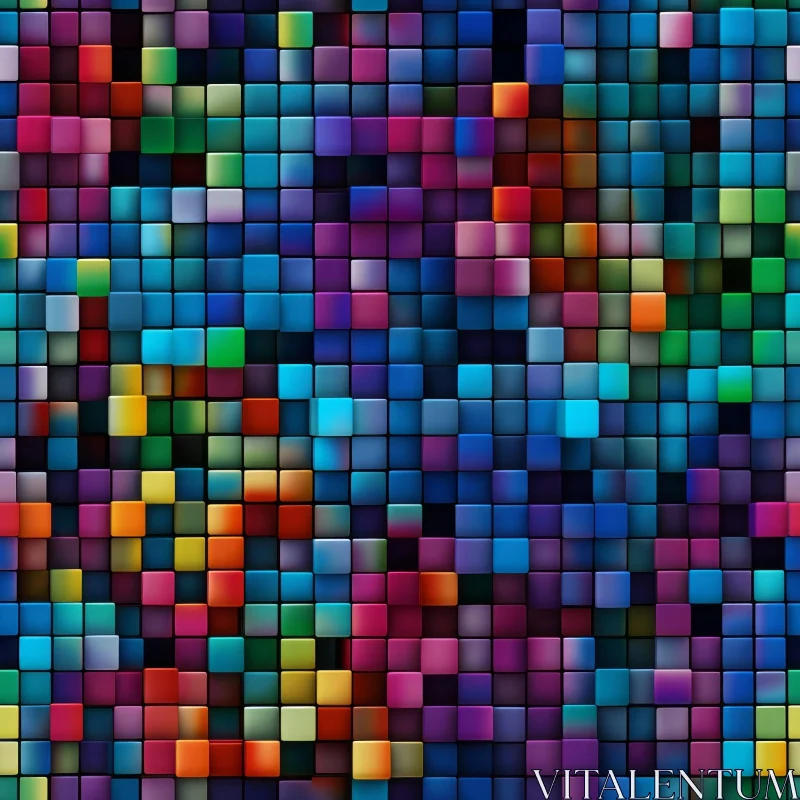 Colorful Mosaic Grid Pattern Texture AI Image