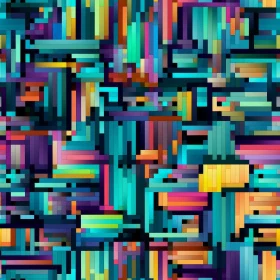Colorful Rectangles Seamless Pattern - Grid Design