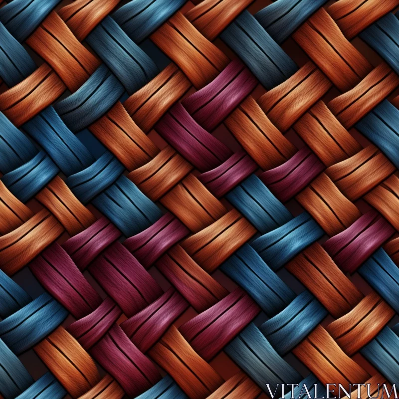 Intricate Basket Weave Pattern on Dark Blue Background AI Image