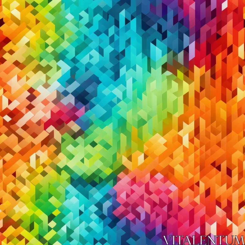 Rainbow Geometric Pattern - Colorful Triangle Gradient Design AI Image