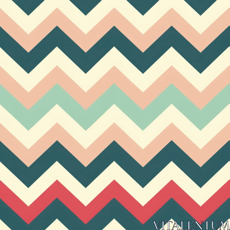 Retro Geometric Zig-Zag Stripes Pattern AI Image