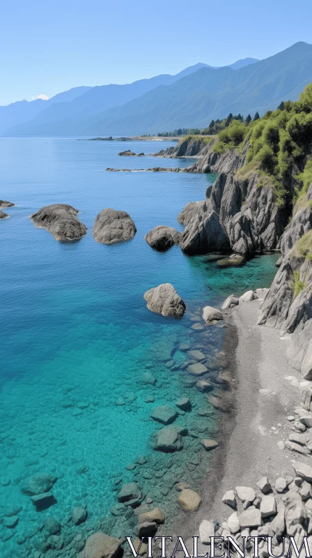 Tranquil Beauty of a Secluded Bay: Captivating Italian Landscapes AI Image