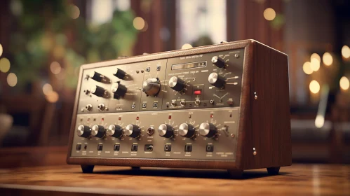 Vintage Wood Synthesizer Close-Up | Knobs & Switches Detail