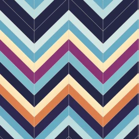 Chevron Pattern with Blue, Purple, and Orange Stripes