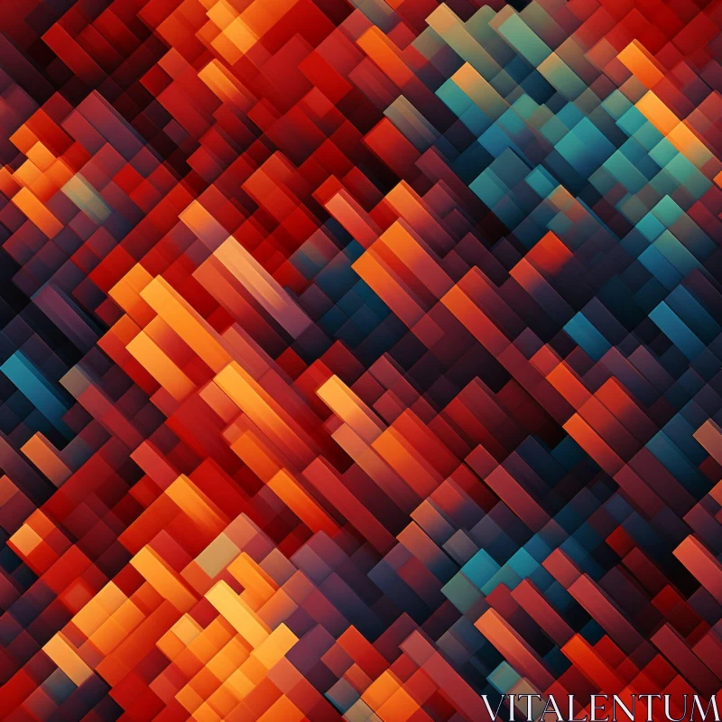 Colorful Brick Geometric Pattern for Backgrounds and Textures AI Image