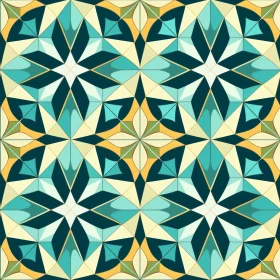 Geometric Diamond and Star Pattern on Dark Blue Background