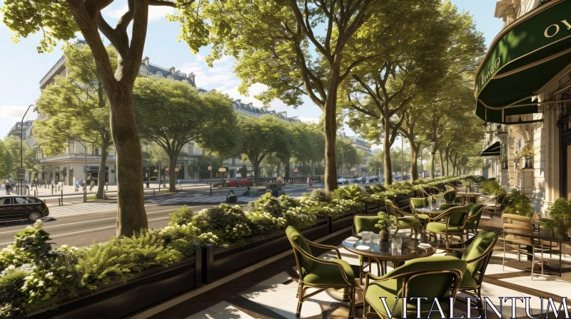 Le Relais Plaza: A Charming Outdoor Dining Experience in Paris AI Image