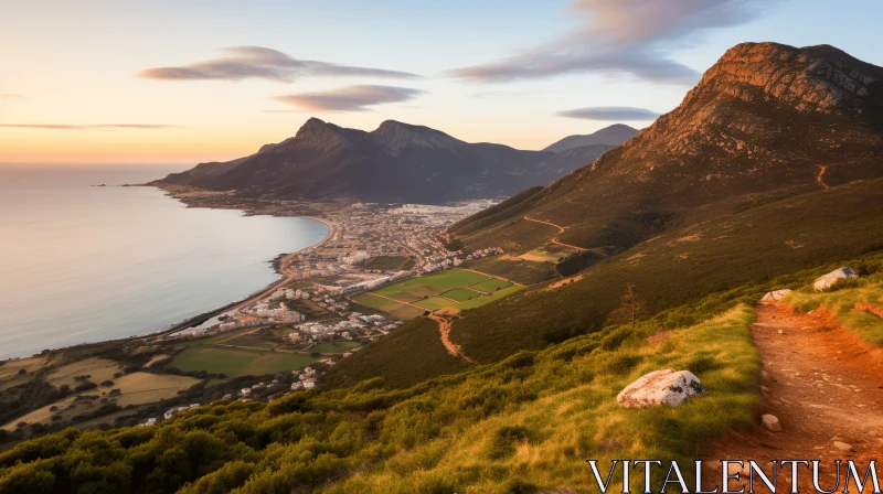 Captivating Sunset Over Table Mountains in Cape Town AI Image