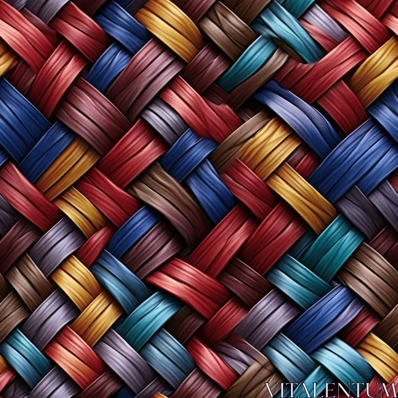 Colorful Basketweave Texture Pattern AI Image