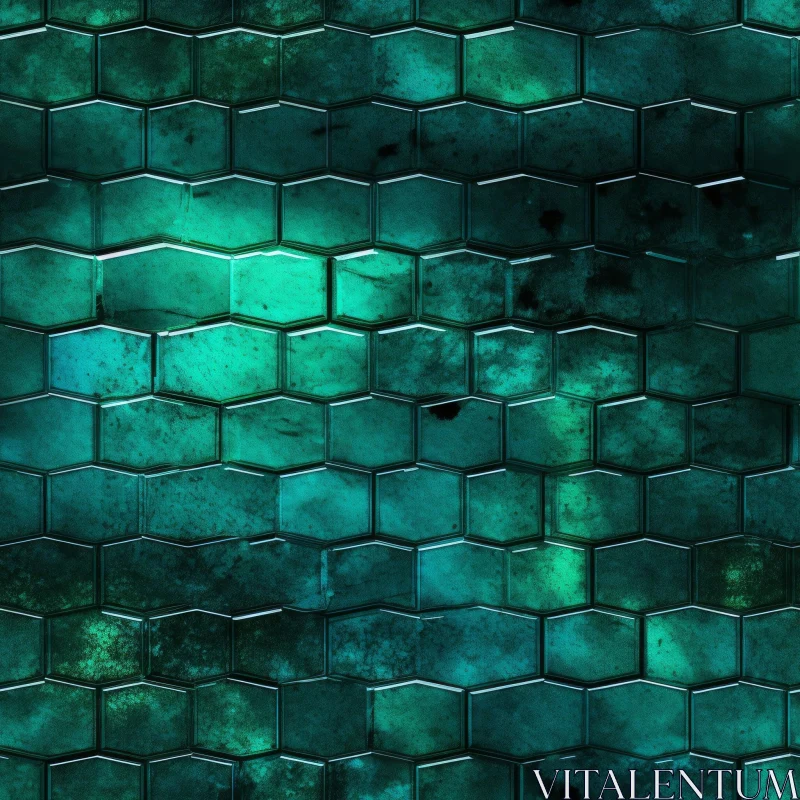 Green Hexagonal Tiles Texture for Architecture & Design AI Image