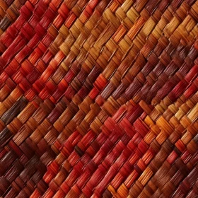 Red Orange Geometric Woven Mat