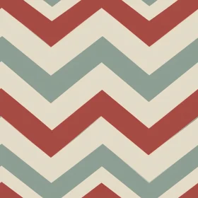 Chevron Pattern in Red, Green, and Cream