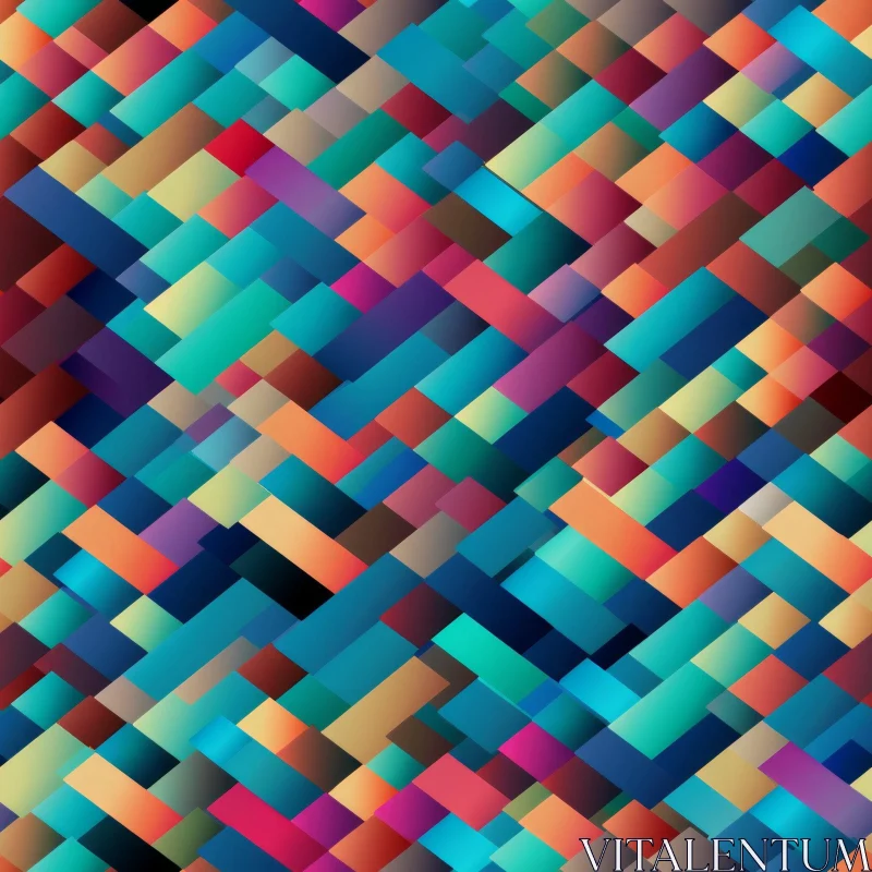 Geometric Pattern in Blue, Green, Pink, and Orange AI Image