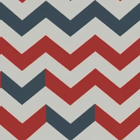 Retro Red Blue White Chevrons Pattern