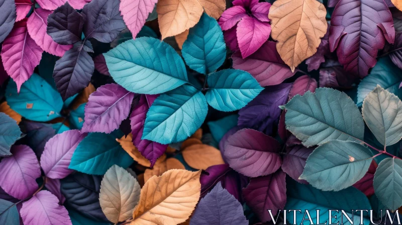 Colorful Leaves Close-Up | Vibrant Nature Photography AI Image