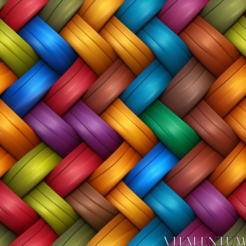 Colorful Wicker Basket Seamless Pattern AI Image