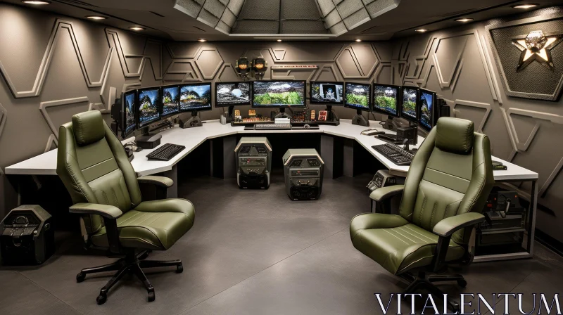 Futuristic Command Center Interior Design AI Image