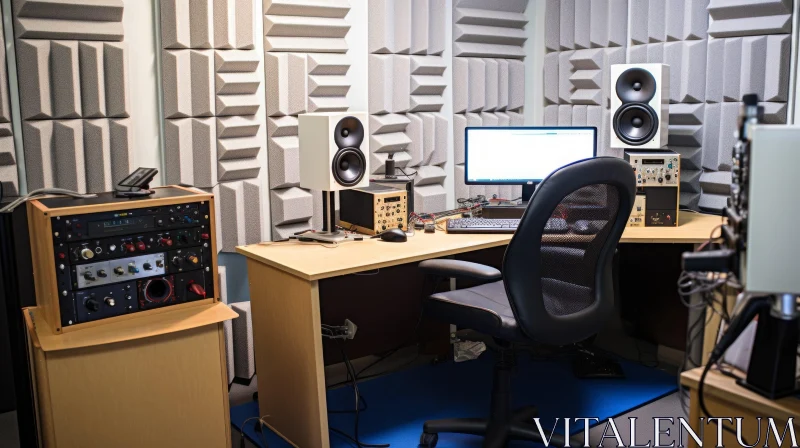 Advanced Audio Recording Room Setup AI Image