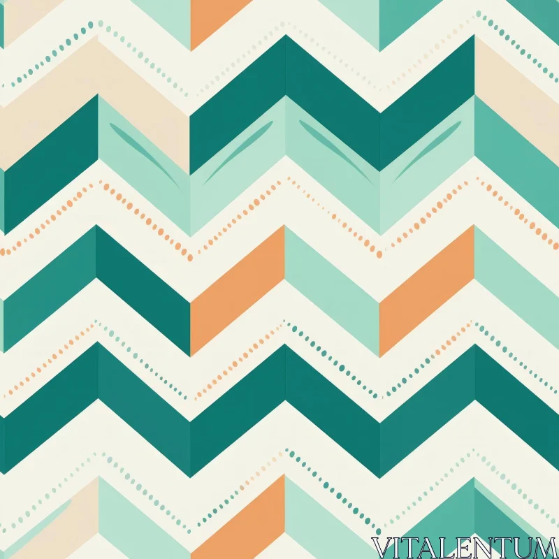 Chevron Vector Pattern in Mint Green, Blue, and Peach AI Image