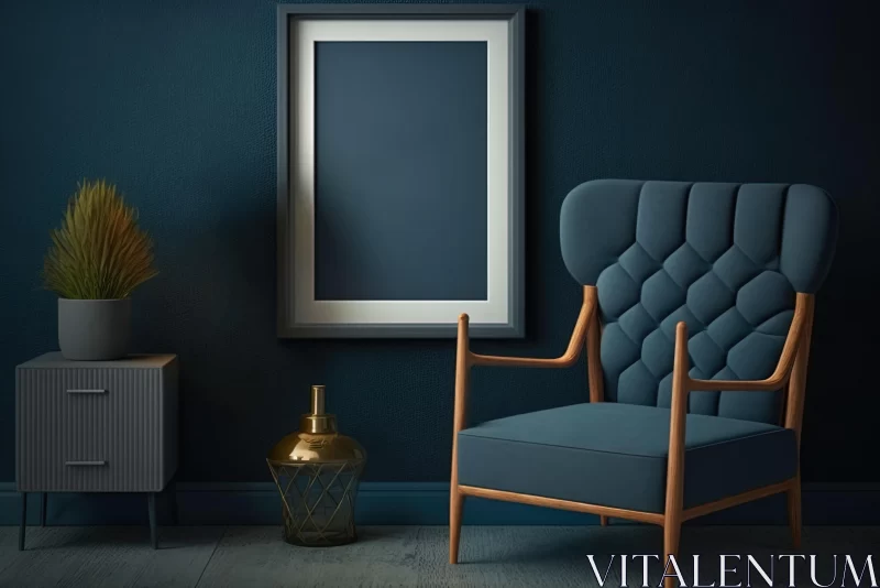 Elegant Armchair and Dark Frame in Realistic Interior AI Image