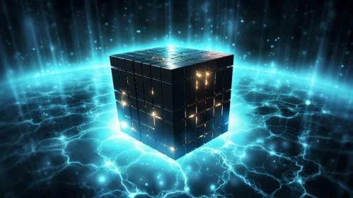 Glowing Cube 3D Illustration | Abstract Art
