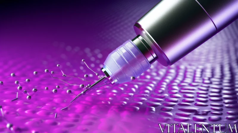 Silver and Purple Medical Device 3D Rendering AI Image