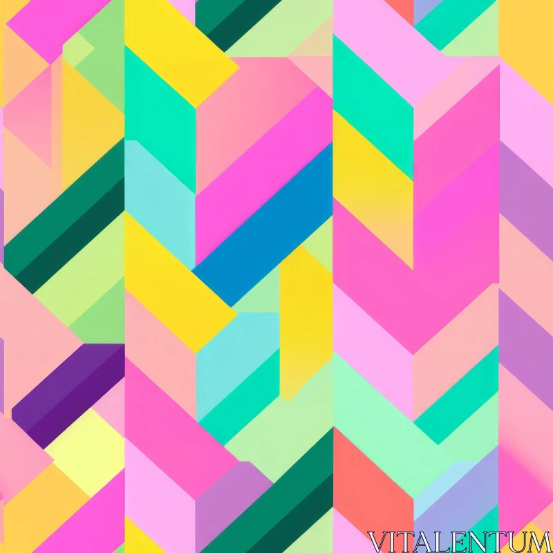 Colorful Geometric Chevrons Pattern AI Image