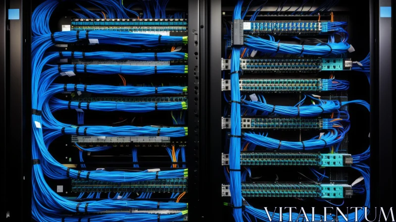 Efficient Data Center Cabling System - Network Devices and Racks AI Image