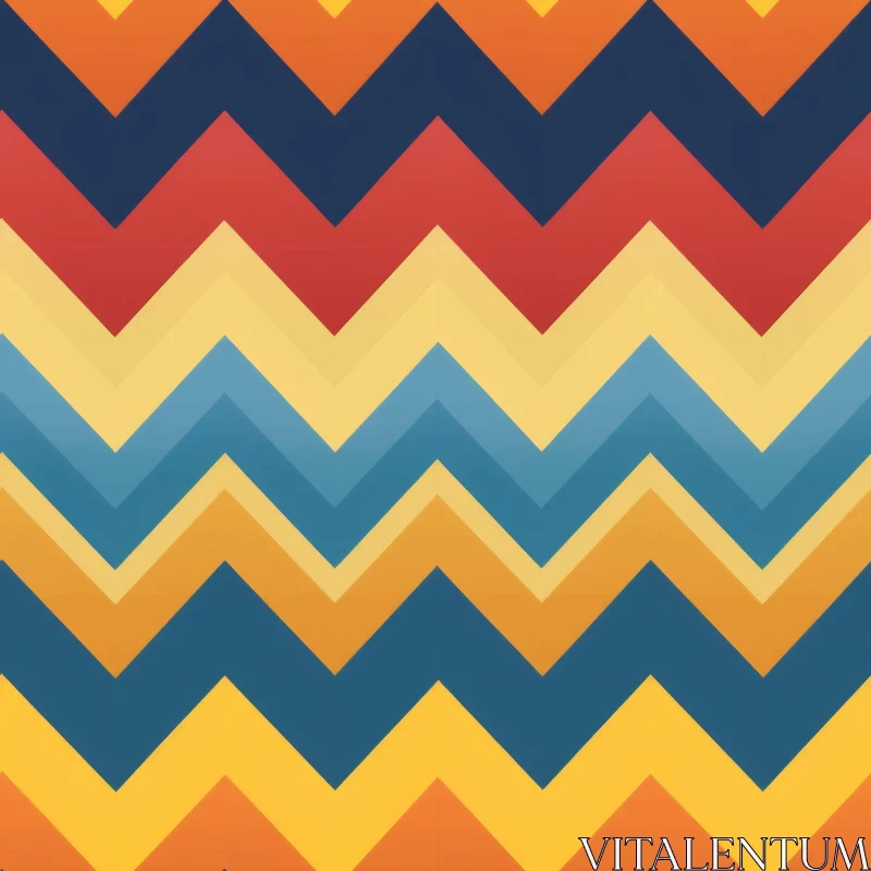 Retro 70s Chevrons Pattern - Bright Colors AI Image