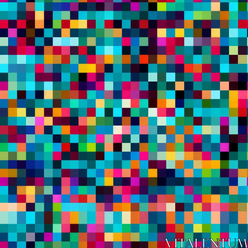 Colorful Geometric Abstract Grid Pattern AI Image