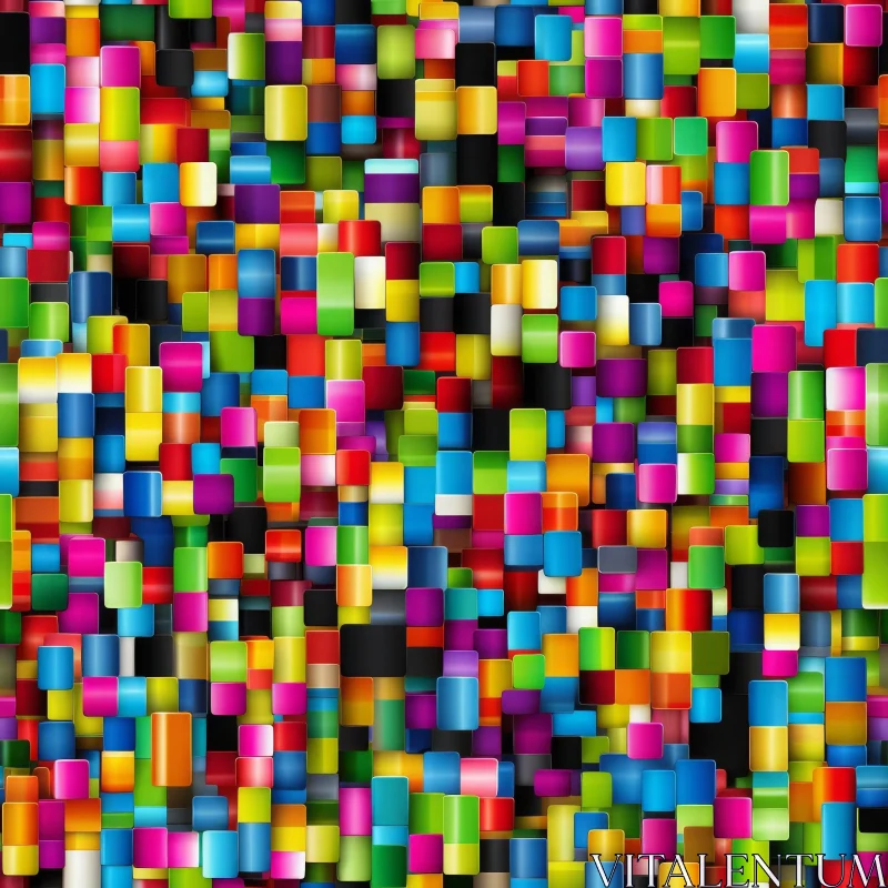 AI ART Colorful Glossy Rectangles Texture - Seamless Geometric Pattern