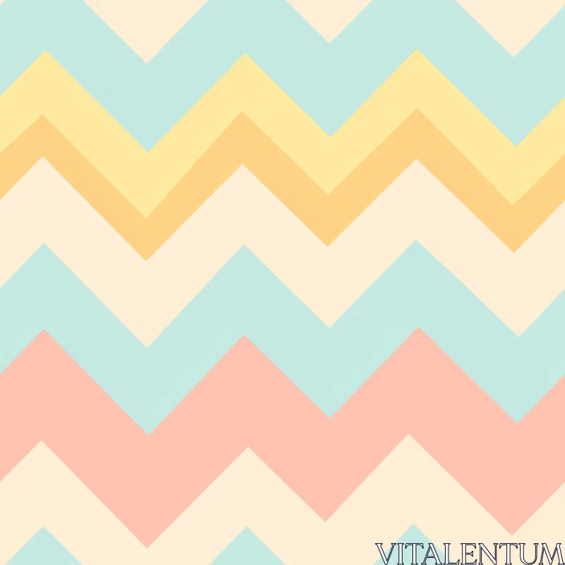 Pastel Chevrons Vector Pattern on Light Blue Background AI Image