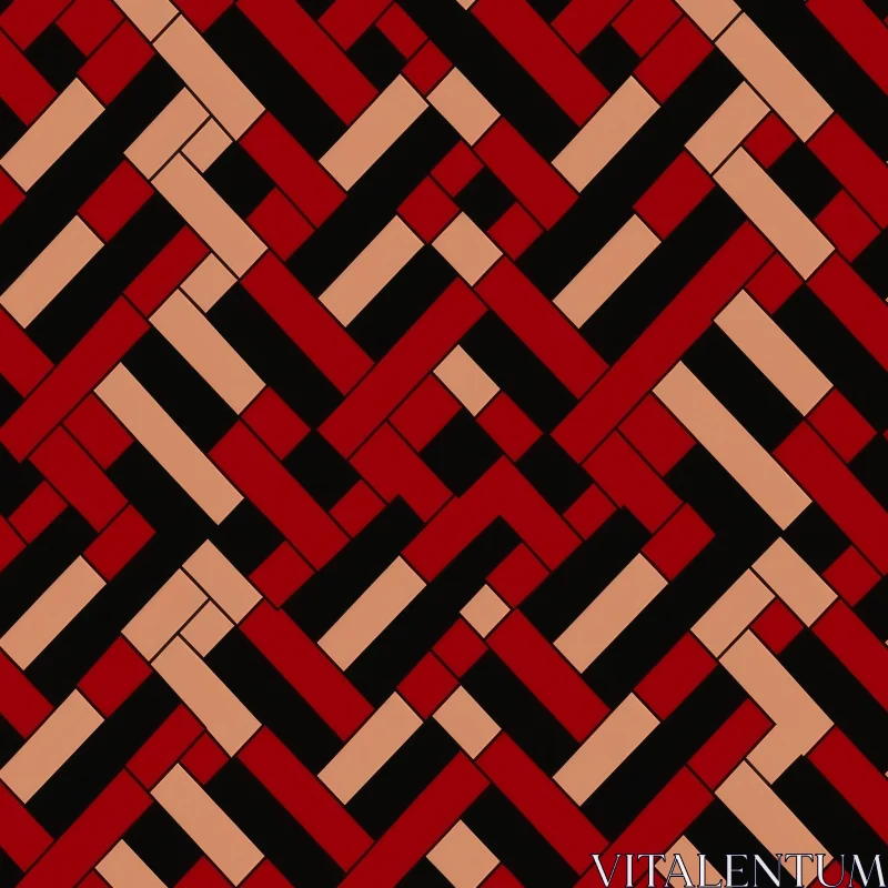 AI ART Red Black Brown Rectangles Seamless Pattern