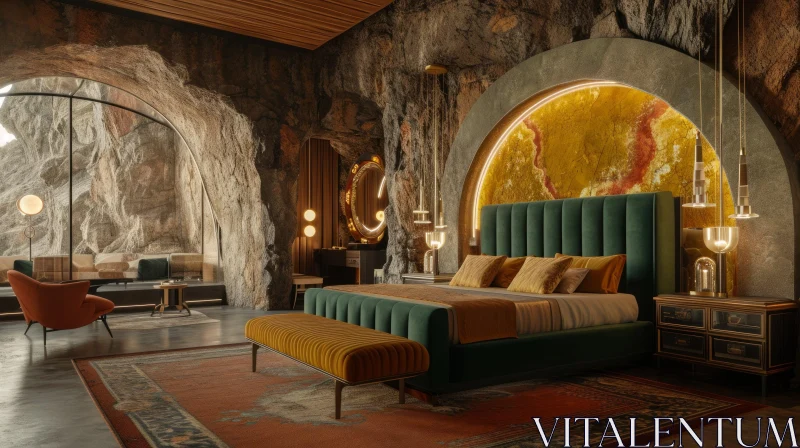 Futuristic Bedroom Interior with Stylish Furniture
