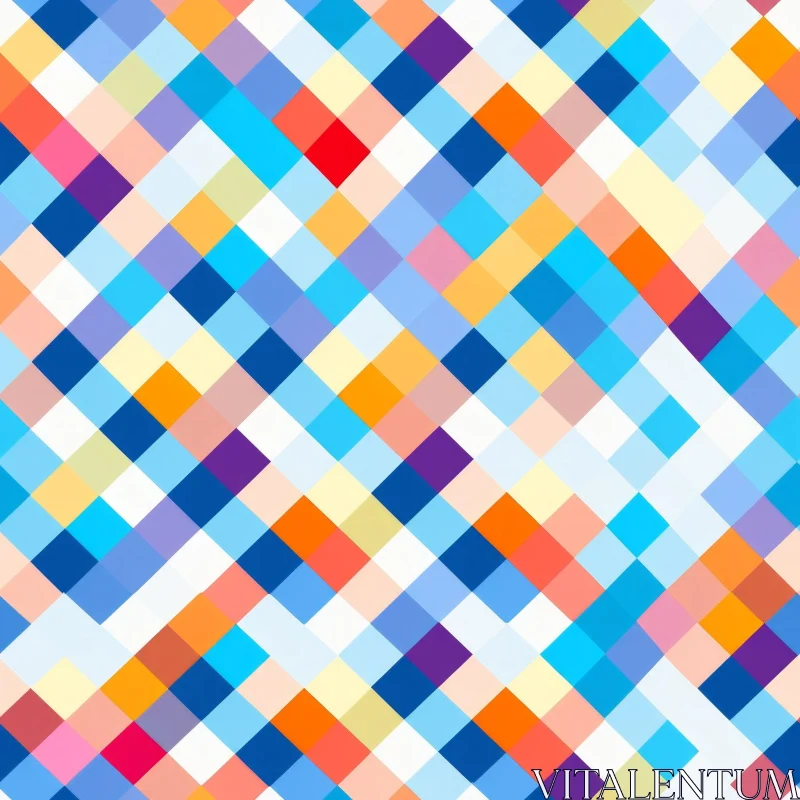 Multicolor Pixel Geometric Pattern - Seamless Vector Illustration AI Image