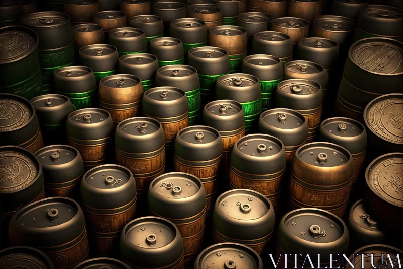 Captivating Image of Black and Green Cans - Realistic yet Stylized AI Image