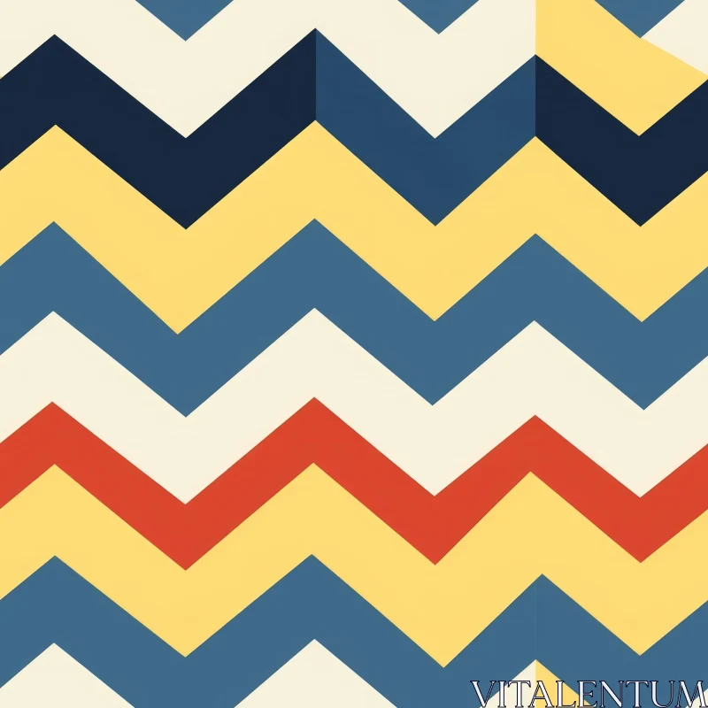Chevron Blue Yellow Red Seamless Vector Pattern AI Image