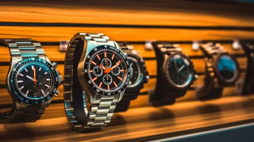 Luxury Wristwatches Displayed in Retail Store