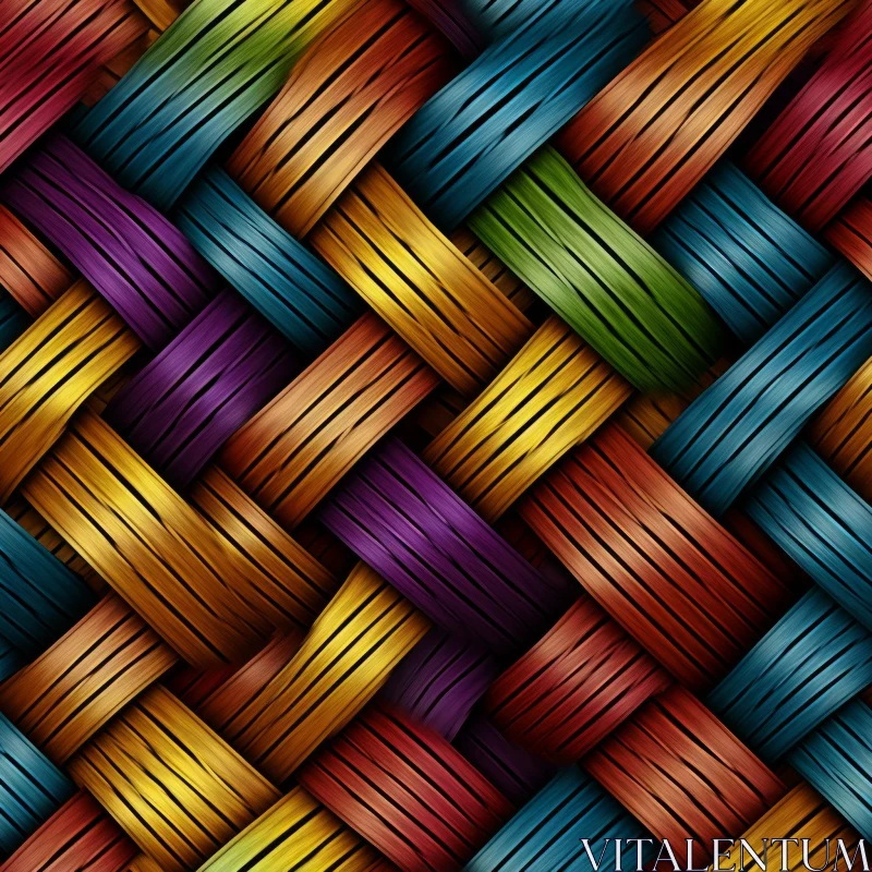 Multicolored Woven Striped Pattern for Backgrounds and Fabric AI Image