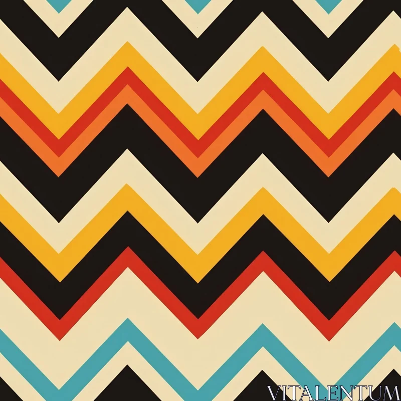 AI ART Retro Zigzag Pattern - Colorful Seamless Design