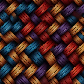 Colorful Woven Basket Texture for Backgrounds and 3D Modeling