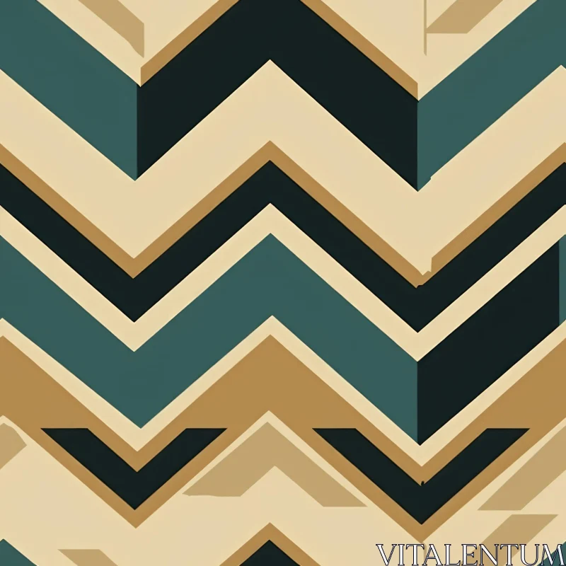 Dark Green Geometric Chevrons Pattern AI Image