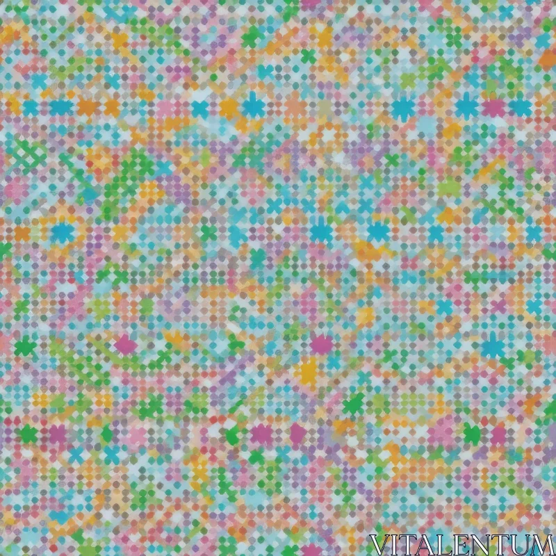 AI ART Pastel Multicolored Dots Seamless Pattern on White Background