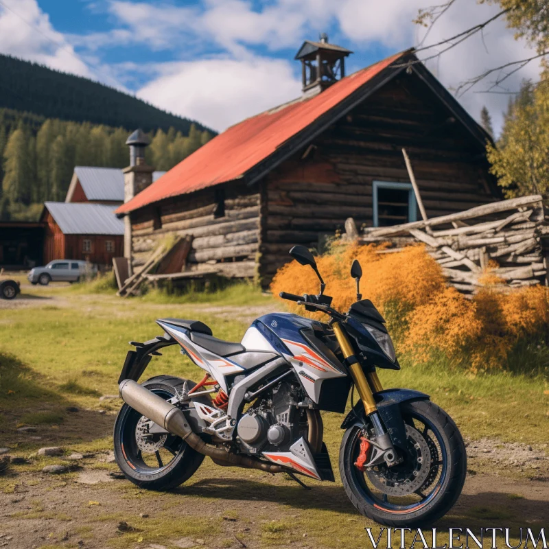 Captivating Motorcycle in Front of Norwegian Nature AI Image