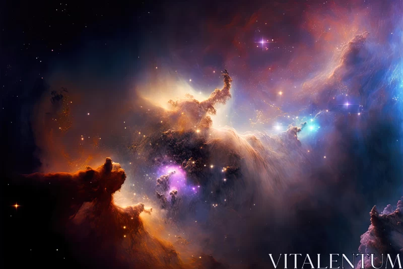 Captivating Nebula in Space: Photorealistic Fantasies and Dreamlike Horizons AI Image