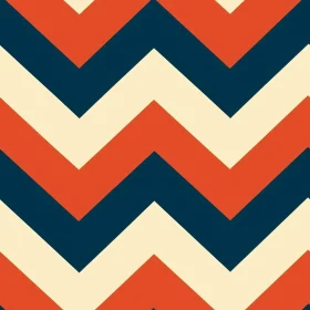 Retro 70s Chevrons Pattern on Cream Background