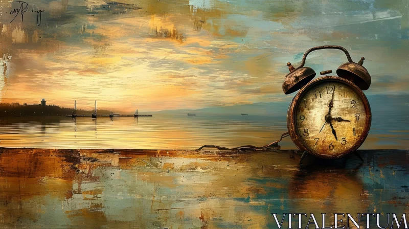 Sunset Seascape Painting - Captivating Realistic Artwork AI Image